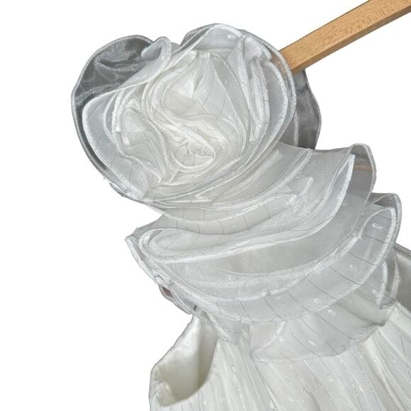 Mac Duggal White A Line Chiffon Long Dress 12 - Picture 4 of 13